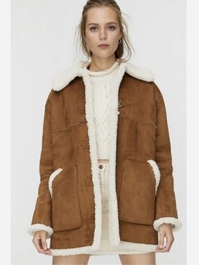 Wilfred Free Aritzia Ranch Jacket Faux Suede Sherpa M